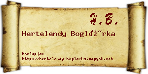 Hertelendy Boglárka névjegykártya